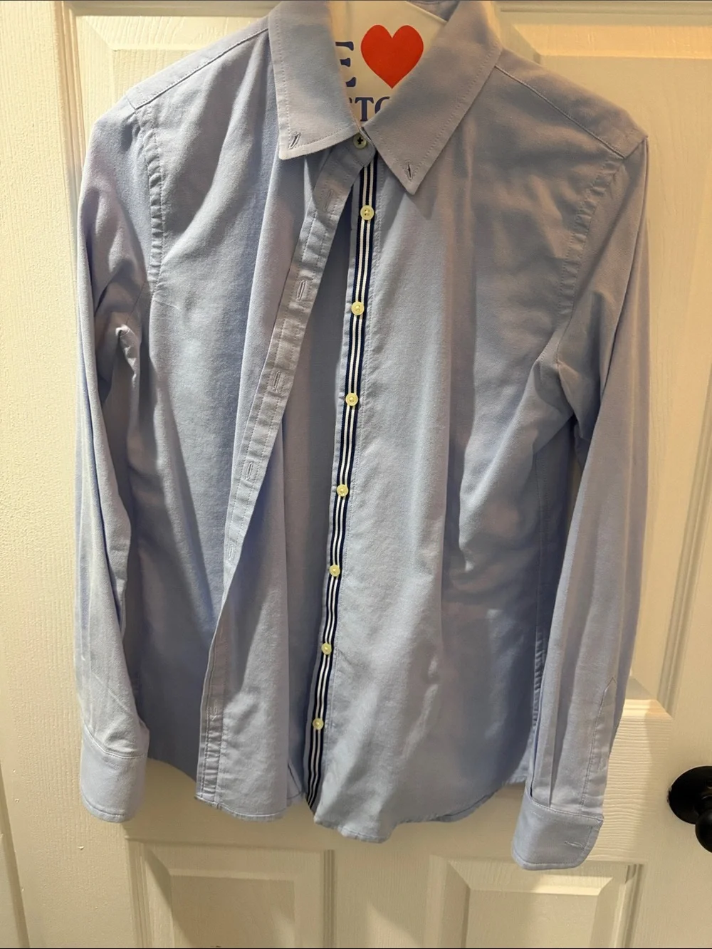 Banana Republic Light Blue Dress Shirt with Navy Contrast Placket